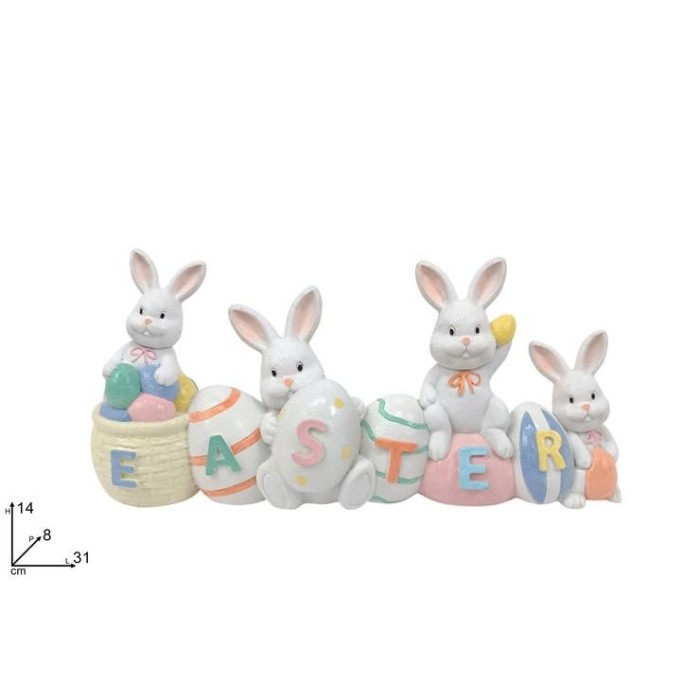 DECORAZIONE SCRITTA  EASTER  C CONIGLI